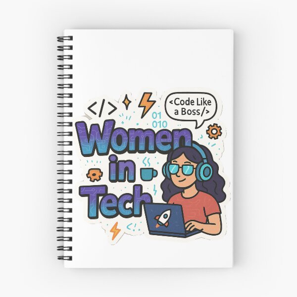 Aperçu de l'œuvre Femmes dans la technologie – Codez comme une pro | Fille codeuse, ordinateur portable, geek chic créée et vendue par Kybruno's Creations.