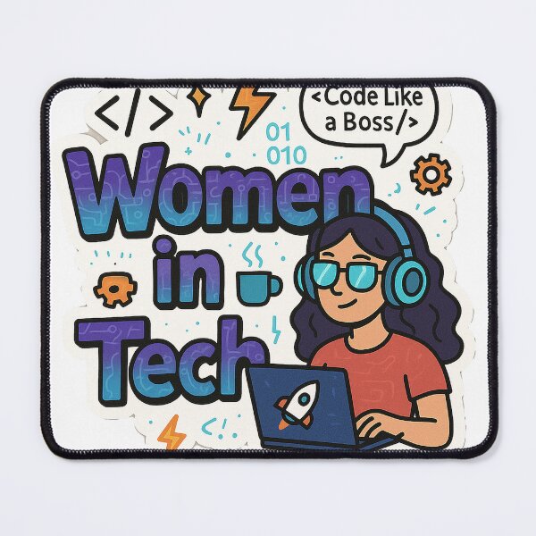 Item preview, Women in Tech – Code Like a Boss | Girl Coder Laptop Geek Chic designed and sold by Kybruno's Creations.