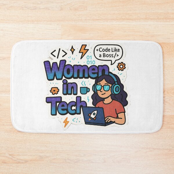 Item preview, Women in Tech – Code Like a Boss | Girl Coder Laptop Geek Chic designed and sold by Kybruno's Creations.