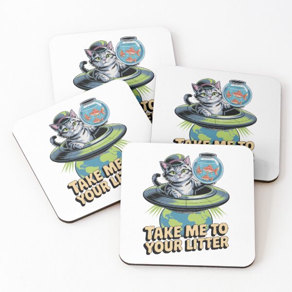 Item preview, Take Me to Your Litter – Funny Alien Cat Sci-Fi Design designed and sold by EpicMediaShop.