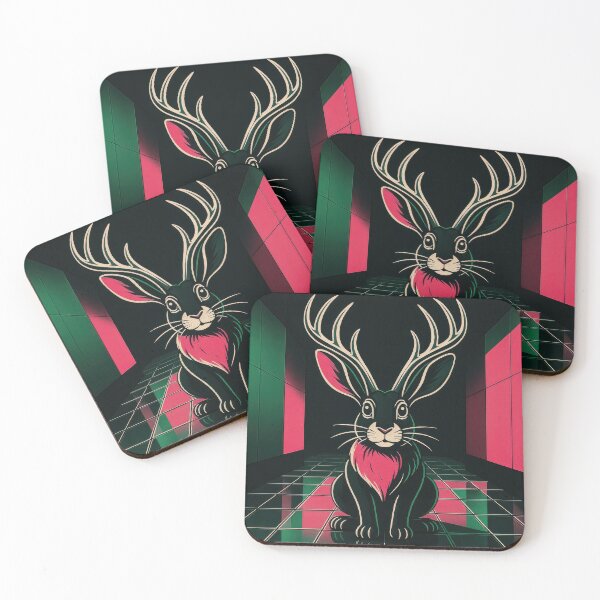 Item preview, Jackalope in Pink and Black designed and sold by HabitableMoons.