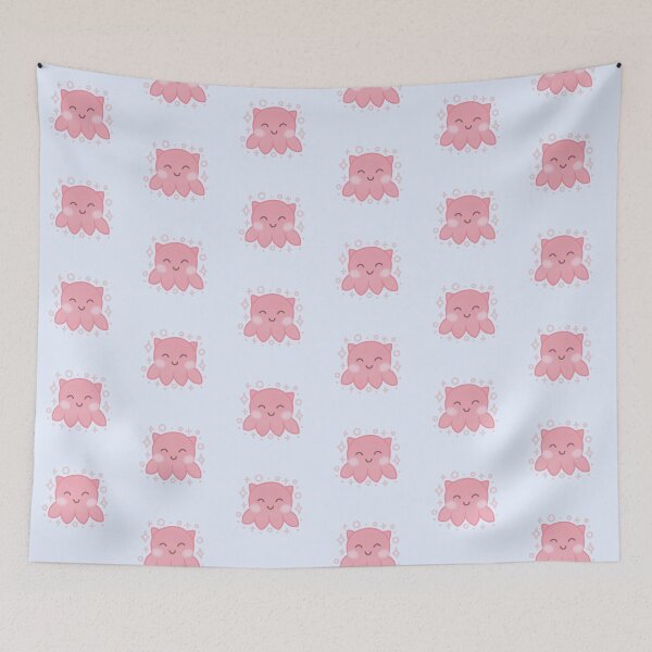 Item preview, tiny cute pink umbrella octopus with sparkles designed and sold by winterpumpkin.