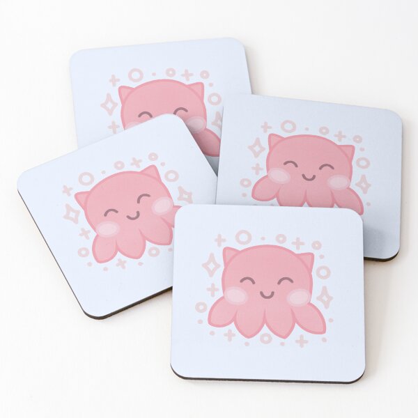 Item preview, tiny cute pink umbrella octopus with sparkles designed and sold by winterpumpkin.