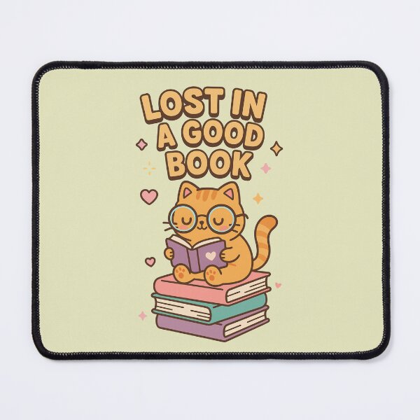 Item preview, Kawaii Bookworm cute orange cat – Lost in a Good Book Pastel Aesthetic Design designed and sold by Fantasy Cache.