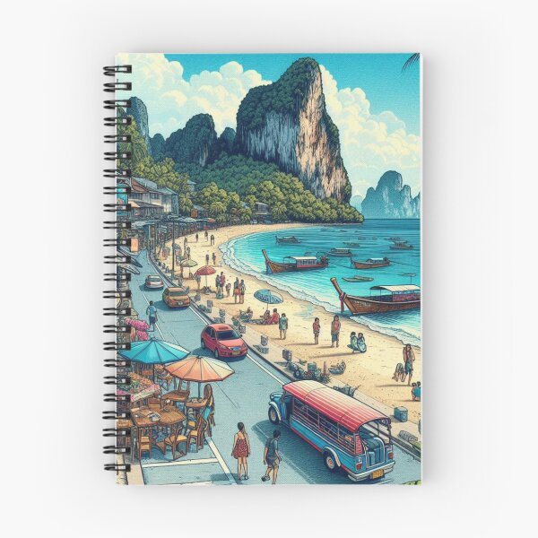 Item preview, Krabi City Market Design – Colorful AI Artwork for Clothing, Accessories & Thai Coastal Travel-Inspired Fashion designed and sold by knalpot-design.