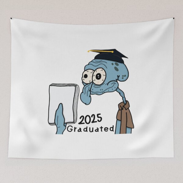 Item preview, 2025 graduated, squid holding homework designed and sold by Artistkhg.