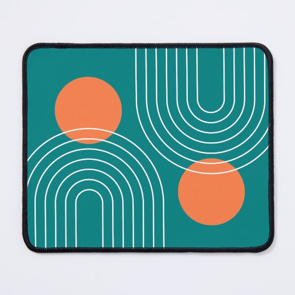 Item preview, Mid Century Modern Geometric c33 in Teal Coral (Rainbow and Sun Abstract) designed and sold by nineFlorals.