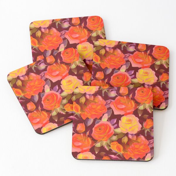 Item preview, Blooming Roses Burgundy Orange designed and sold by SilverPegasus.