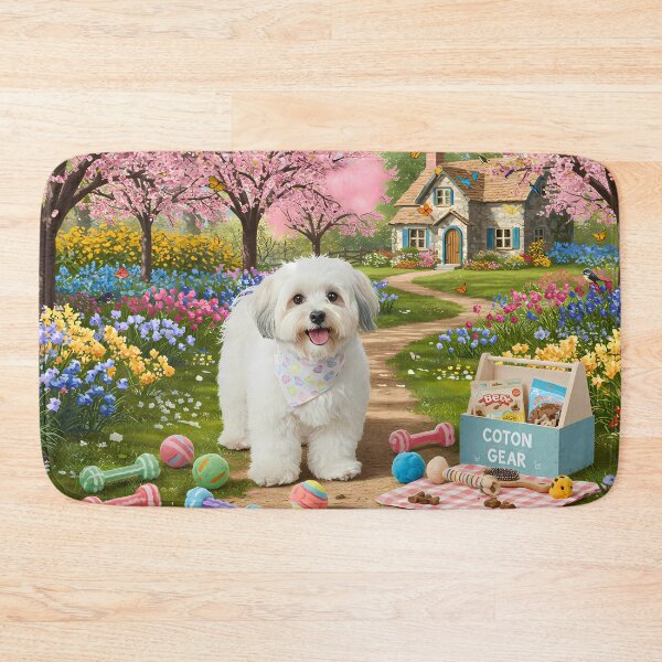 Item preview, Coton de Tulear in a Spring Garden designed and sold by Pawprint Puzzle Studio.