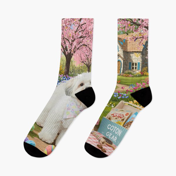 Item preview, Coton de Tulear in a Spring Garden designed and sold by Pawprint Puzzle Studio.