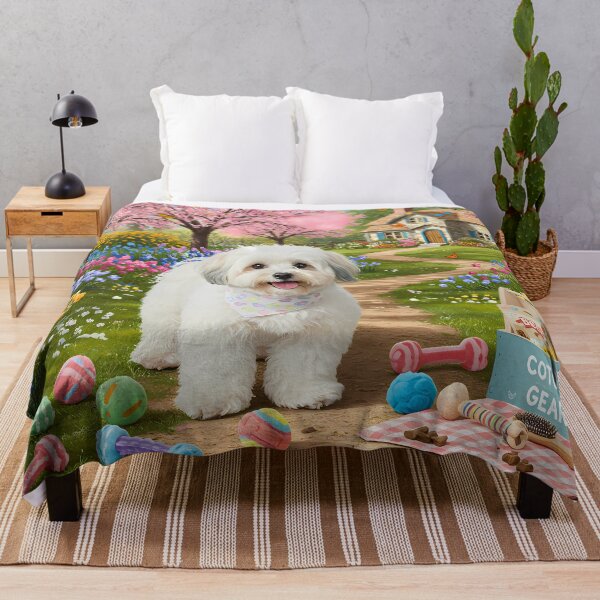 Item preview, Coton de Tulear in a Spring Garden designed and sold by Pawprint Puzzle Studio.