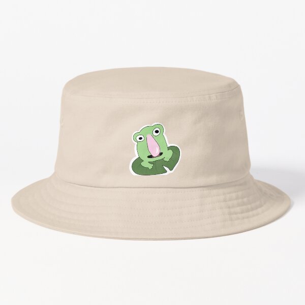 Item preview, Derpy Frog on a Lily Pad – Meme-Aufkleber für Liebhaber seltsamer Frösche designed and sold by onclouds.
