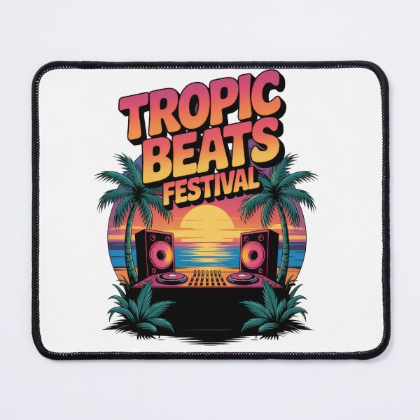 Artikelvorschau, Tropic Beats Festival – DJ-Party-Design bei Sonnenuntergang entworfen und verkauft von EpicMediaShop.