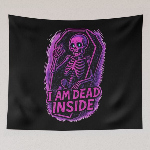 Item preview, I Am Dead Inside Neon Skeleton designed and sold by TomFrontierArt.