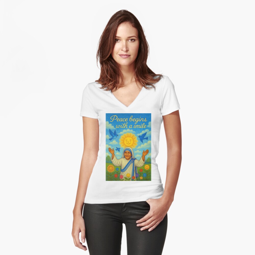 Item preview, Fitted V-Neck T-Shirt designed and sold by phatpuppyart.