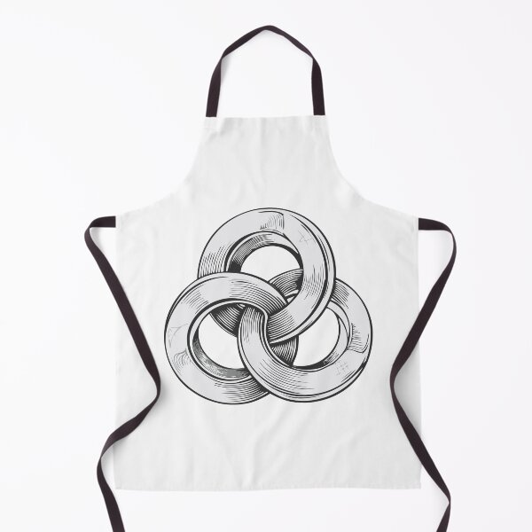 Item preview, Black and white abstract of three interconnected circles, creating a knot-like form against, Three rings intersect, Three linked circles, Three connected circles, Three intertwined circles designed and sold by Danler.