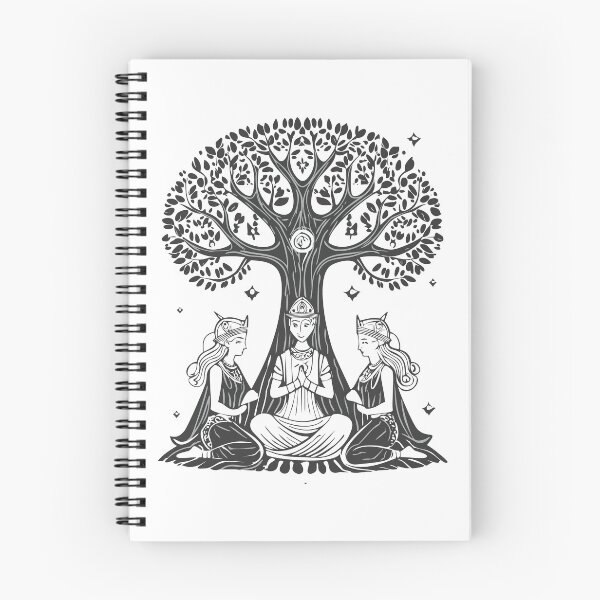 Item preview, Three goddesses - nornir (Norns) -  known as Urd (Urdr), Verdandi, and Skuld, who weave the threads of fate and tend to the world tree, Yggdrasill, ensuring it stays alive at the center of the cosmos designed and sold by Danler.