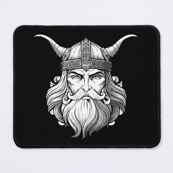 Item preview, Black and white portrait of God Odin - Norse Mythology Art Antique Style, Odin, Norse God of Wisdom, A majestic illustration of Odin, the chief god in Norse mythology, depicted with his long beard designed and sold by Danler.