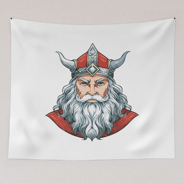 Item preview, Portrait of God Odin - Norse Mythology Art Antique Style, Odin, Norse God of Wisdom, A majestic illustration of Odin, the chief god in Norse mythology, depicted with his long beard designed and sold by Danler.