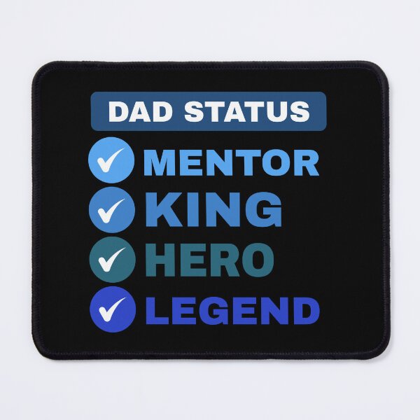 Item preview, Dad Status Checklist – Mentor King Hero Legend | Bold Typography Fathers Day Phrase designed and sold by Sunserize Designs.