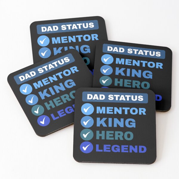 Item preview, Dad Status Checklist – Mentor King Hero Legend | Bold Typography Fathers Day Phrase designed and sold by Sunserize Designs.