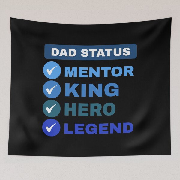 Item preview, Dad Status Checklist – Mentor King Hero Legend | Bold Typography Fathers Day Phrase designed and sold by Sunserize Designs.