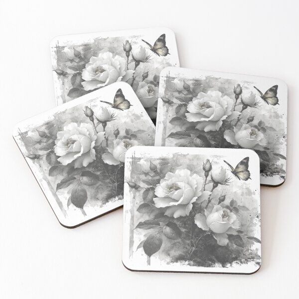 Item preview, "Whispers of Nature: A Dance of Roses and Butterflies" designed and sold by bloorose.