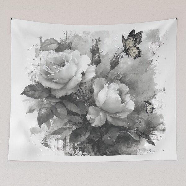Item preview, "Echoes of Elegance: Butterflies and Blooms in Monochrome" designed and sold by bloorose.