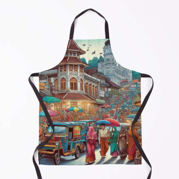 Item preview, Bukittinggi City Market Design – Colorful AI Illustration for Clothing, Accessories & West Sumatra Travel-Inspired Fashion designed and sold by knalpot-design.