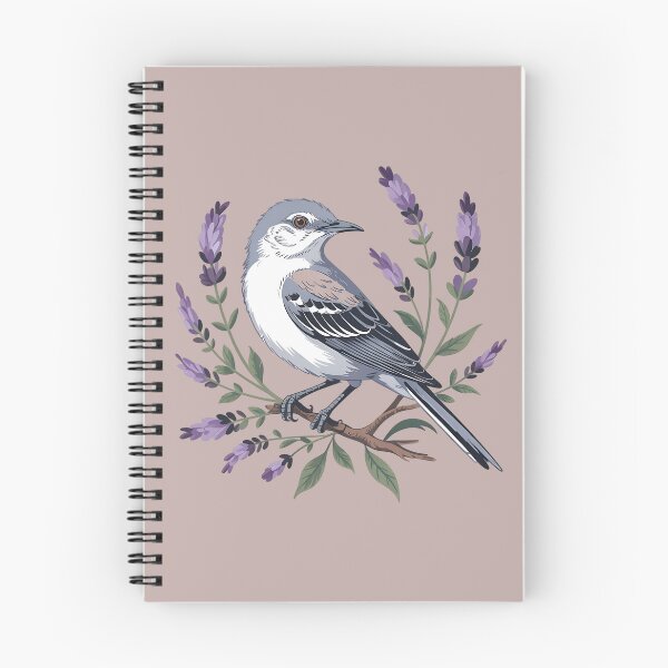 Item preview, Northern Mockingbird Among Lavender Wildflowers designed and sold by BirdsnStuff.