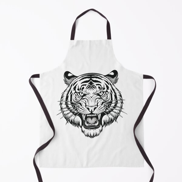 Item preview, Black and white wild animal tiger head face mascot design vector illustration, (Panthera tigris) big cat jungle animal designed and sold by Danler.