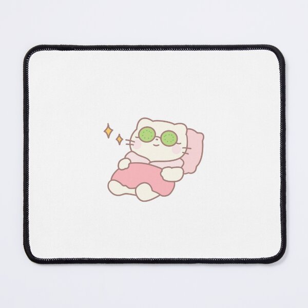 Item preview, Cool as a Cucumber Cat Cute Spa Day | Hand-Drawn Illustration designed and sold by strawberrycups.
