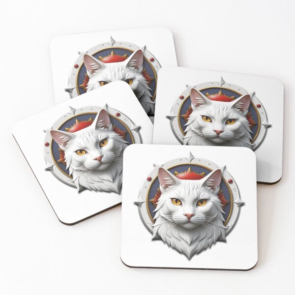 Item preview, WHITE CAT SHIELD (WHITE) designed and sold by Marlon Oseguera.