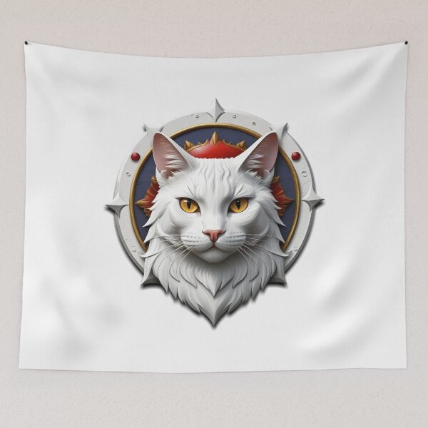 Item preview, WHITE CAT SHIELD (WHITE) designed and sold by Marlon Oseguera.