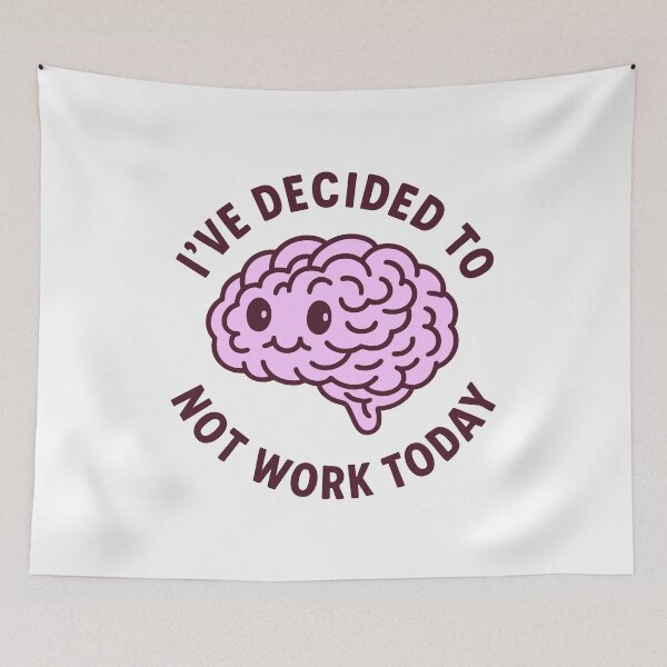 Item preview, Vintage Funny Cute Lazy Procrastination Brain Humor designed and sold by LuveeTuffCo.