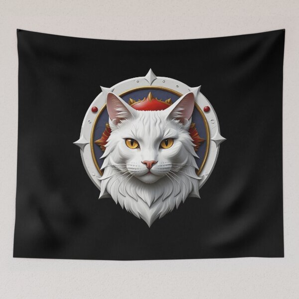 Item preview, WHITE CAT SHIELD (BLACK) designed and sold by Marlon Oseguera.