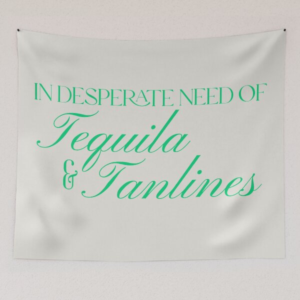 Item preview, In Desperate Need of Tequila and Tanlines – Aesthetic Summer Serif Design designed and sold by Stickers by @molllyclare.