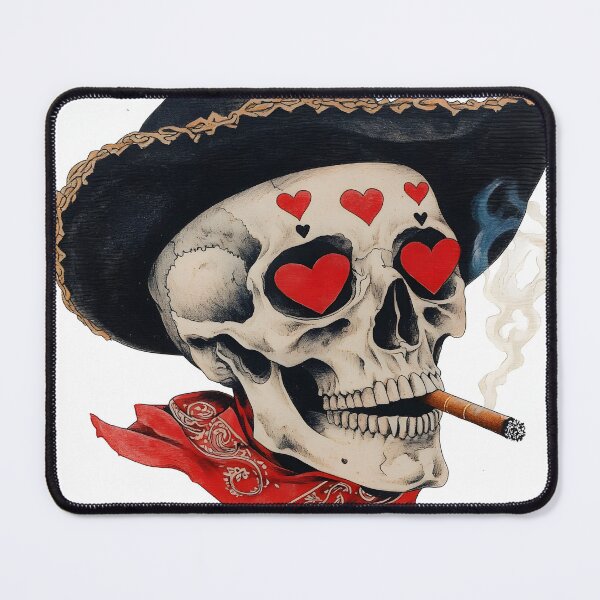 Item preview, Skull in love smoking a Havana cigar designed and sold by vambrosio15.