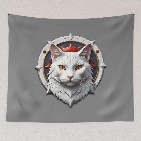 Item preview, WHITE CAT SHIELD (#808080) designed and sold by Marlon Oseguera.