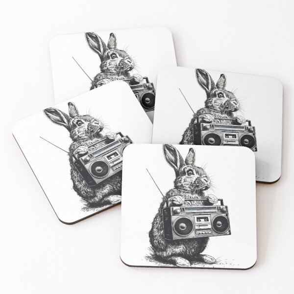 Item preview, Rabbit Bunny Boombox Retro Radio Shirt - Cute Vintage 80s Style for Women designed and sold by Colorful-Garden.
