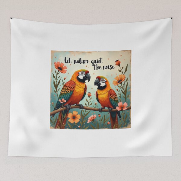 Item preview, Let nature quite the noise - Parrots art, Boho Parrots designed and sold by HEI DesignPartners.