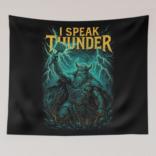 Item preview, I Speak Thunder – Thor Viking Norse Metal designed and sold by DreamCraze.