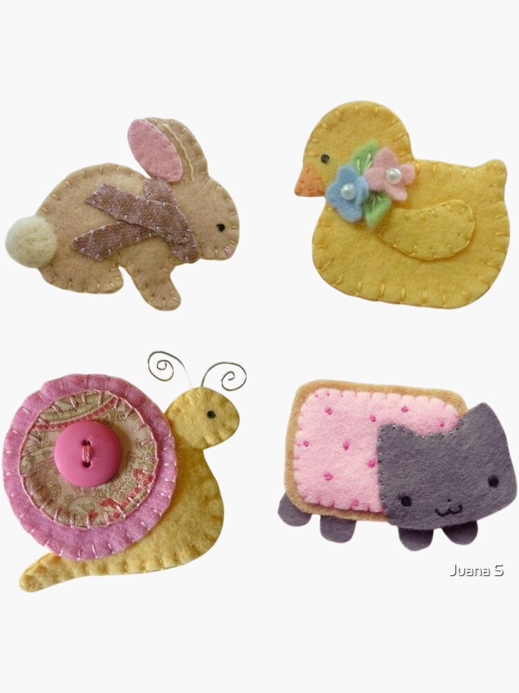 Imagen 3 de 3, Pegatina con la obra cute animals embroidered, diseñada y vendida por juanisanse.