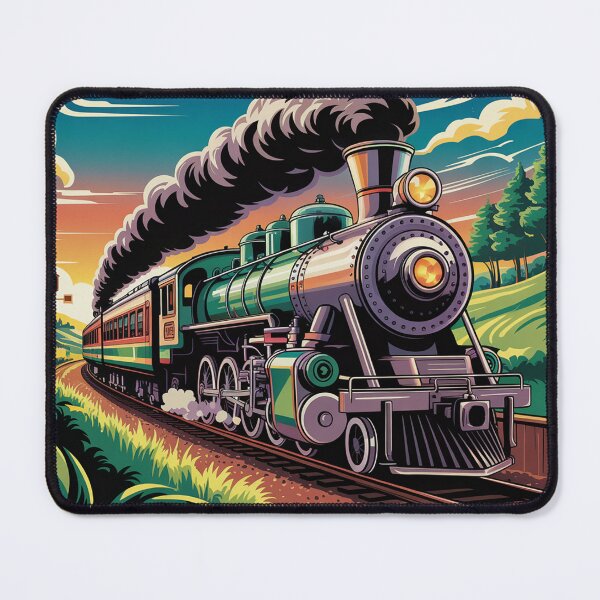 Item preview, Retro-futuristic style locomotive. designed and sold by Lilashakti ⭐️ ⭐️ ⭐️ ⭐️ ⭐️.