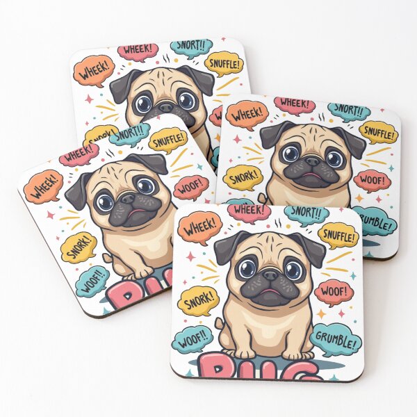 Item preview, I Speak Fluent Pug – Funny Cartoon Pug T-Shirt designed and sold by Pug Life Prints.