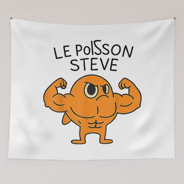 Item preview, Le Poisson Steve Funny Muscular Fish Cartoon designed and sold by Shaun-Arts.