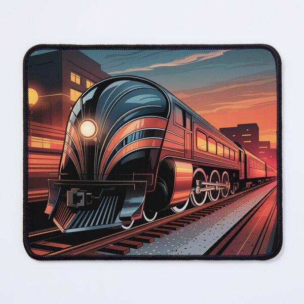 Item preview, Streamlined Art Deco-style locomotive. designed and sold by Lilashakti ⭐️ ⭐️ ⭐️ ⭐️ ⭐️.