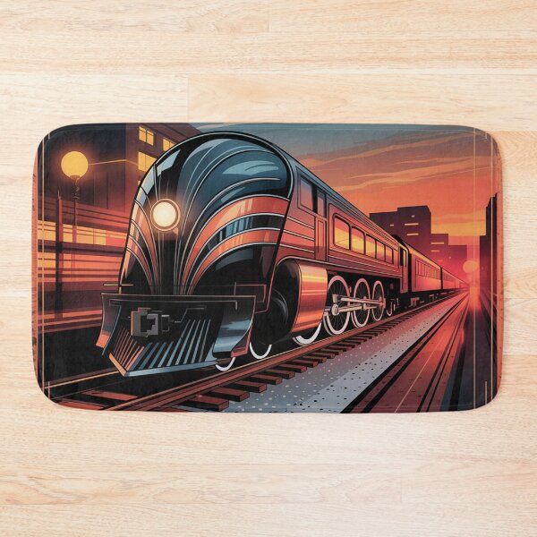 Item preview, Streamlined Art Deco-style locomotive. designed and sold by Lilashakti ⭐️ ⭐️ ⭐️ ⭐️ ⭐️.