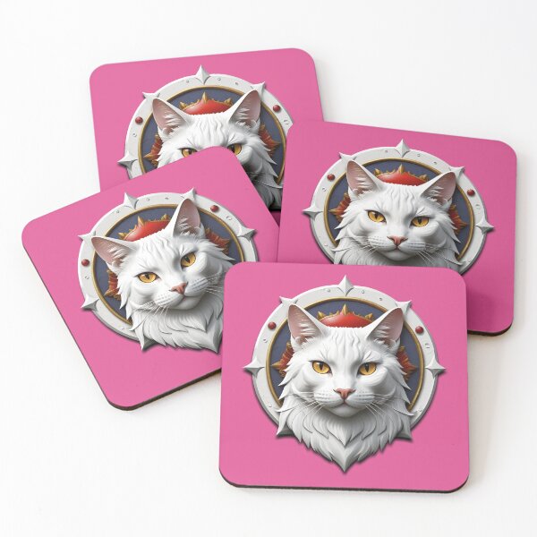 Item preview, WHITE CAT SHIELD (#E14F90) designed and sold by Marlon Oseguera.