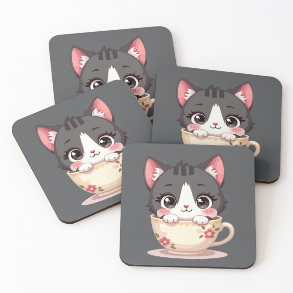 Aperçu de l'œuvre Chat mignon dans une tasse créée et vendue par Petal & Paw.